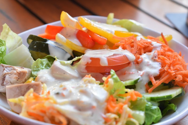 Fresh Garden Salad with homemade ranch dressing