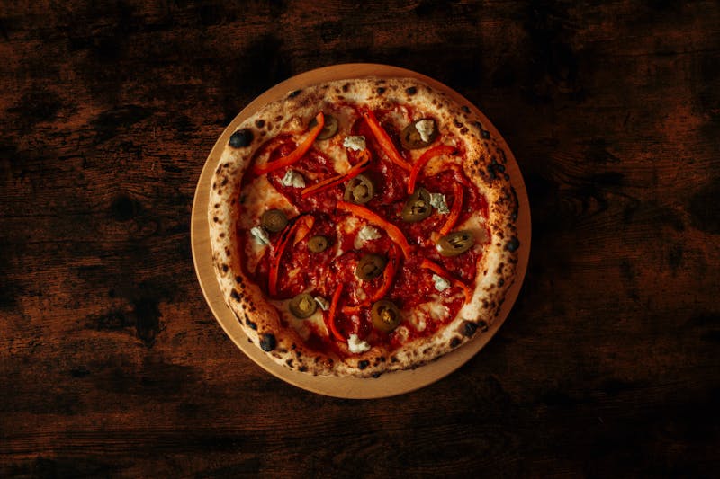 Spicy Ranch Pizza with jalapeños and hot sauce